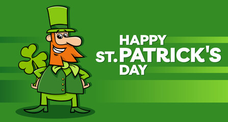 Saint Patrick Day design with Leprechaun with clover