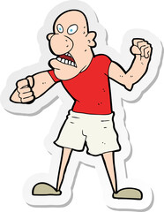 sticker of a cartoon violent man