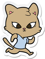 sticker of a cute cartoon cat
