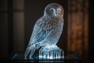 owl ice sculpture
