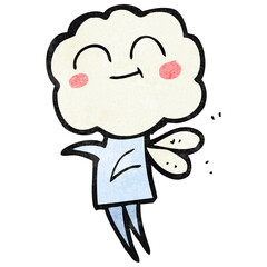 textured cartoon cute cloud head imp