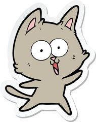 sticker of a funny cartoon cat