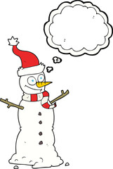 thought bubble cartoon snowman