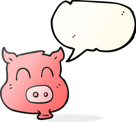 speech bubble cartoon pig