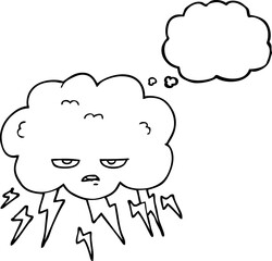 thought bubble cartoon thundercloud