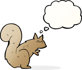 cartoon squirrel with thought bubble