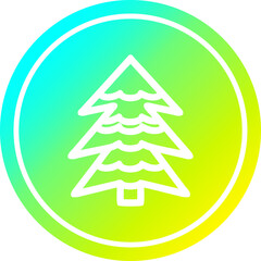 Fototapeta premium snowy tree circular in cold gradient spectrum