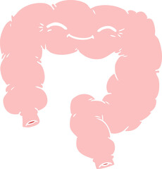 flat color style cartoon happy colon