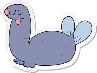 sticker of a cartoon seal