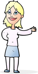cartoon woman gesturing to show something