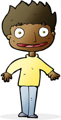cartoon excited boy