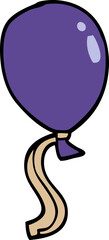 cartoon doodle ballon with string