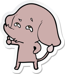 Obraz premium sticker of a cartoon elephant remembering