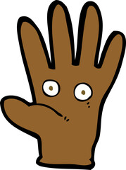 cartoon hand with eyes