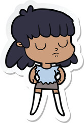 cartoon indifferent woman