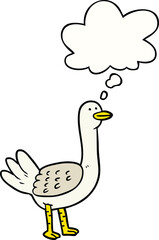 cartoon bird and thought bubble
