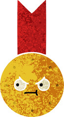 retro illustration style cartoon gold medal