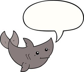 cartoon shark and speech bubble