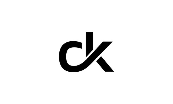 C K letter typography connecting