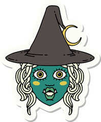half orc witch character face sticker