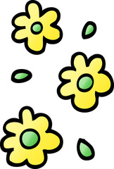 vector gradient illustration cartoon flower heads