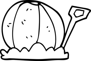 line drawing cartoon beachball and spade