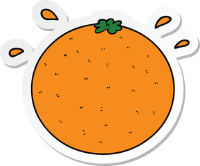 sticker of a cartoon orange