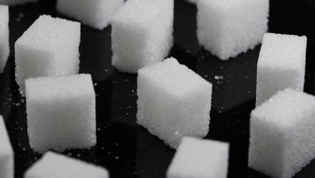 plain sugar cubes rotating 4k 30fps video