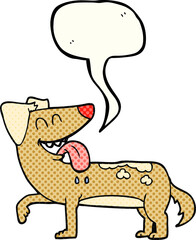 comic book speech bubble cartoon panting dog