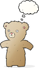 cute cartoon teddy bear with thought bubble