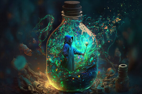 wizard inside of a bottle