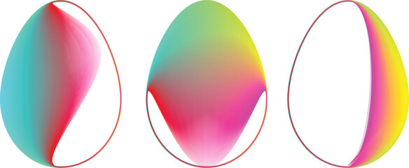 Easter Egg Design. Vector oval shape. Ornament Easter eggs set.