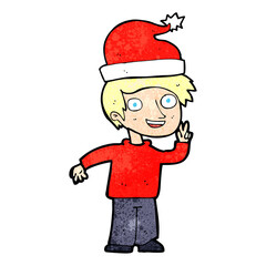 cartoon man ready for christmas