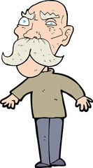 cartoon angry old man