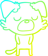 cold gradient line drawing cartoon dog