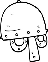 line drawing cartoon viking helmet