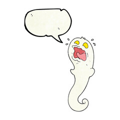 speech bubble textured cartoon halloween ghost