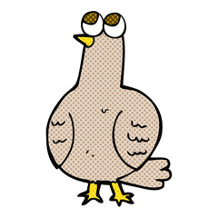 comic book style cartoon bird