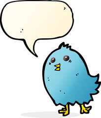 cartoon bluebird with speech bubble