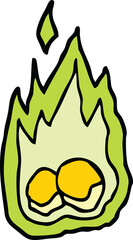 cartoon doodle spooky burning halloween coals