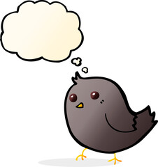 cartoon bird with thought bubble