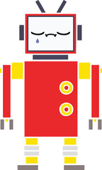 flat color retro cartoon robot