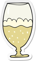 sticker of a cartoon beer in glass
