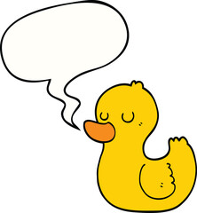 cartoon duck and speech bubble