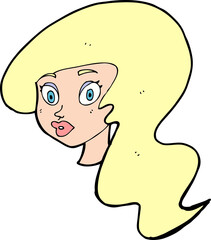 cartoon pretty female face