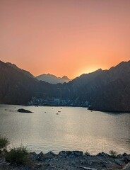 Natural  sunset on the lake