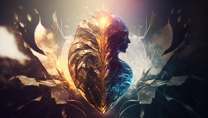 Obraz premium Abstract version of a spiritual belief. Generative Ai.