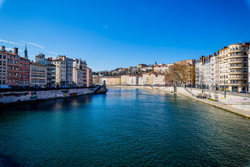 Fototapeta na wymiar La Saône à Lyon