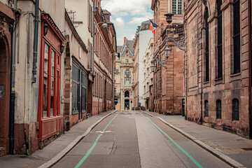empty little street in town