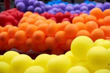 Colorful rainbow balloons - symbol of LGBT pride